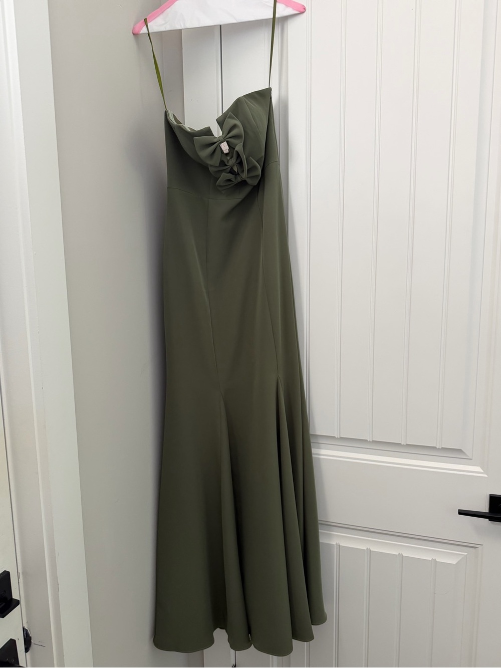Reverly Moss Green Chiffon Dress
